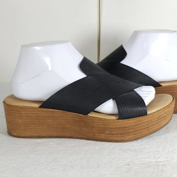 Coconuts By Matisse Women's Study US 8M Black Wedge Slide Sandals Shoes - Picture 9 of 14